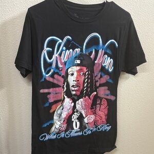 Black Graphic T-Shirt with king Von Colorful Design